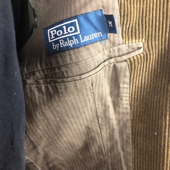 1980s Leather Elbow Patch---Blue Label Ralph Lauren Corduroy Blazer size "M" - Picture 12 of 13